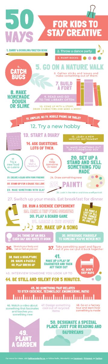 50 Ways For Kids To Stay Creative