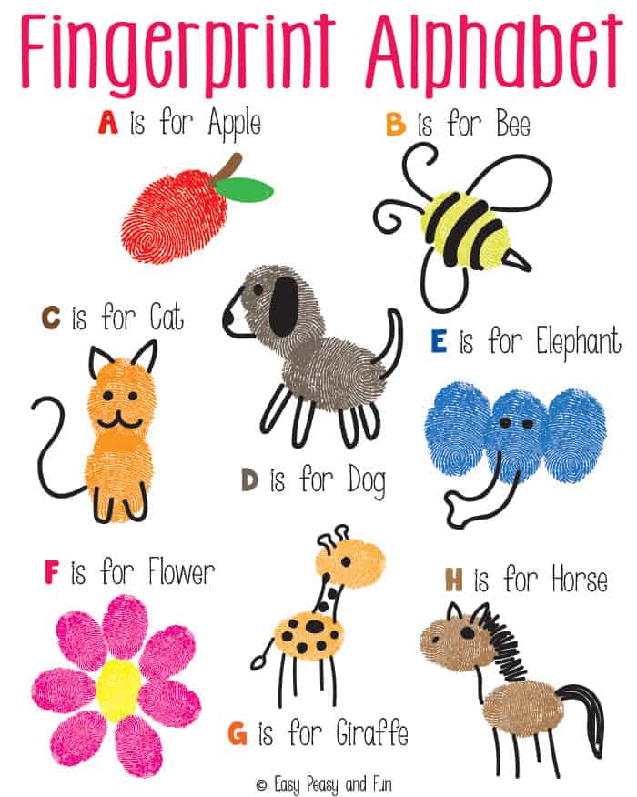 EASY FINGER PAINTING IDEAS / FINGERPRINT IDEAS 