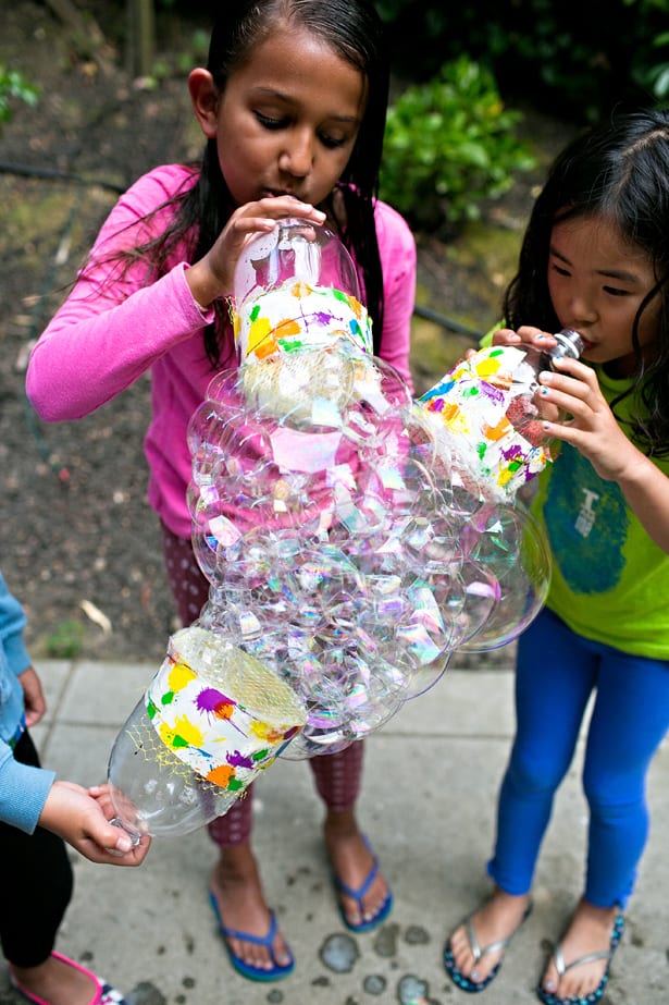 DIY recycled bottle bubble blower 