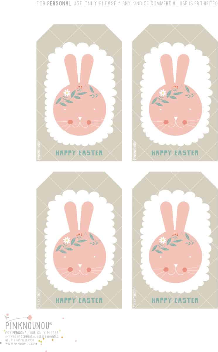 Free Printable Easter Bunny Gift Tags