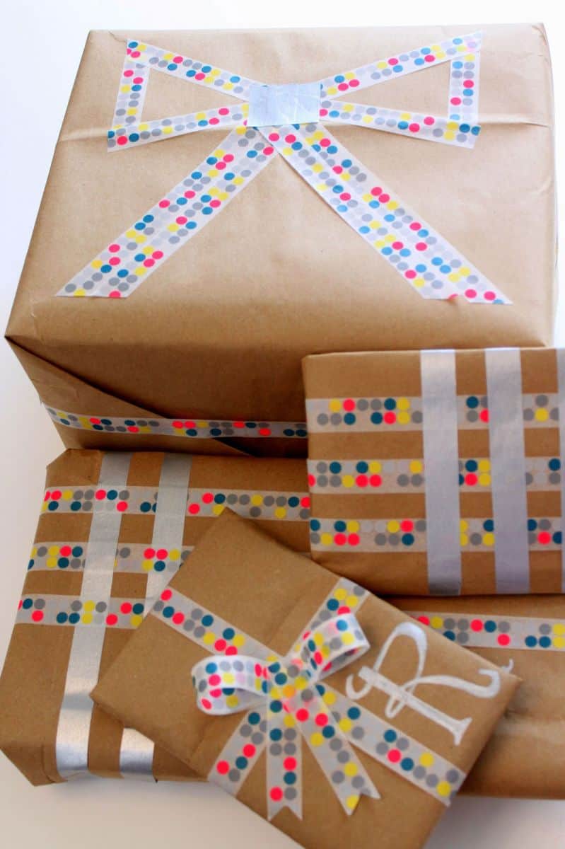 6 SIMPLE WAYS TO GIFT WRAP WITH WASHI TAPE