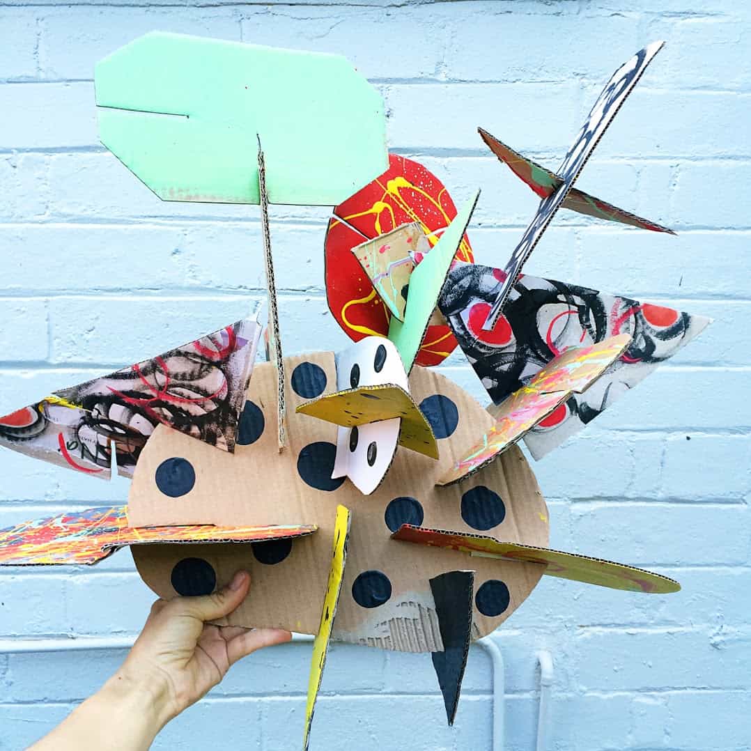 MAKE GIANT RECYCLED CARDBOARD ABSTRACT SCULPTURES