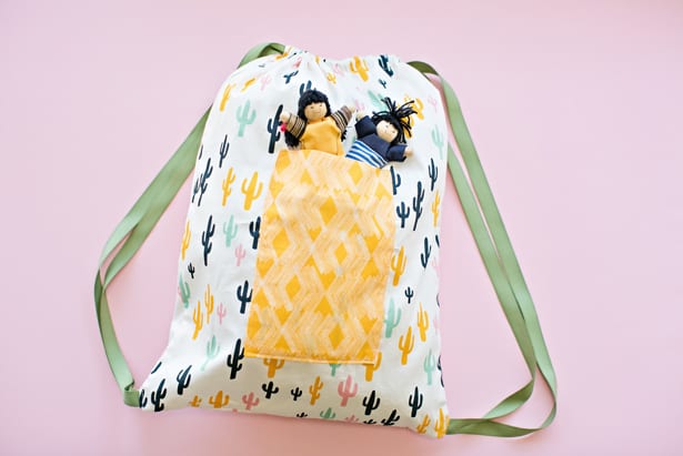 EASY SEWING WITH KIDS: 30 MINUTE DRAWSTRING FABRIC BACKPACK