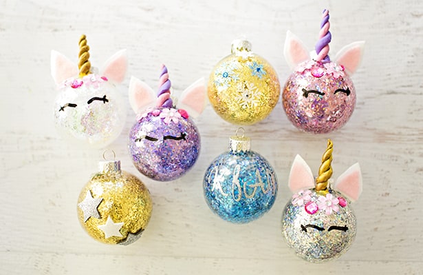 Sparkles Unicorn DIY Personalizable Christmas Ornament