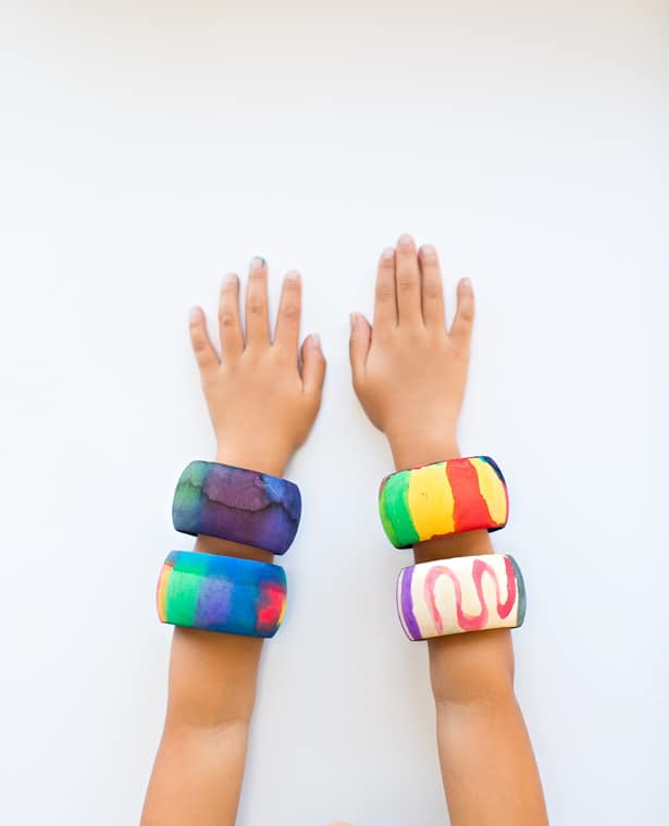 Pink & Purple Metal & Beads Kids Bangles