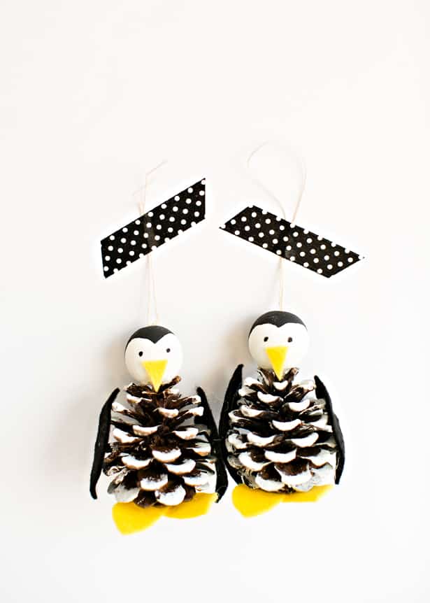 Pine Cone Penguin Ornament Christmas Craft 