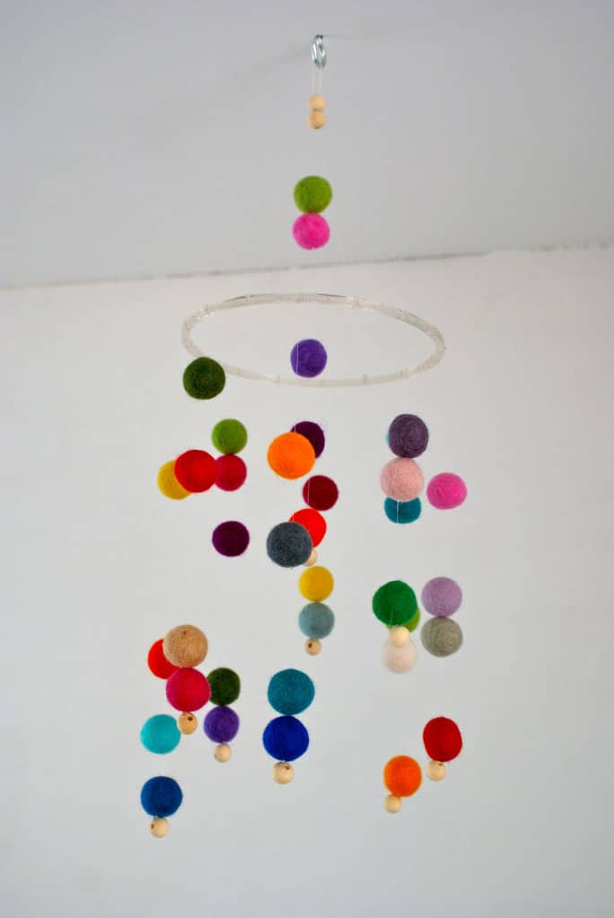 DIY FELT BALL MOBILE