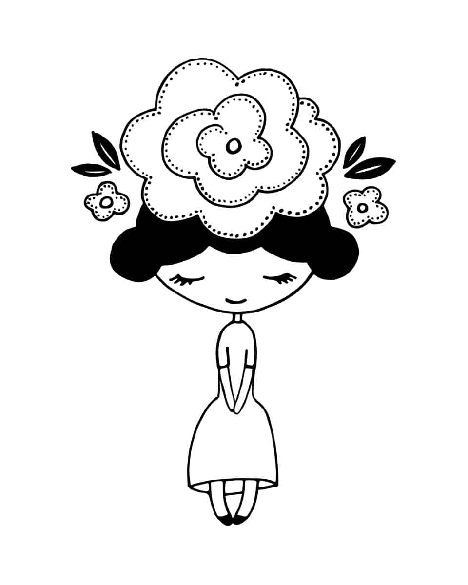 woman-with-a-flower-crown-how-to-draw-a-rose-easy-white-background | Flower  drawing, Cute flower drawing, Beautiful drawings