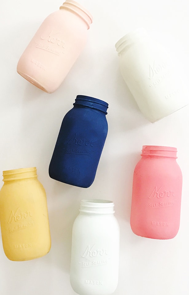 These Chalk Painted Pastel Mason Jars are Perfect Mother's Day