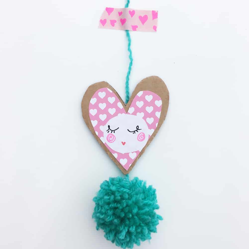 Valentine Pom Pom Heart Cards