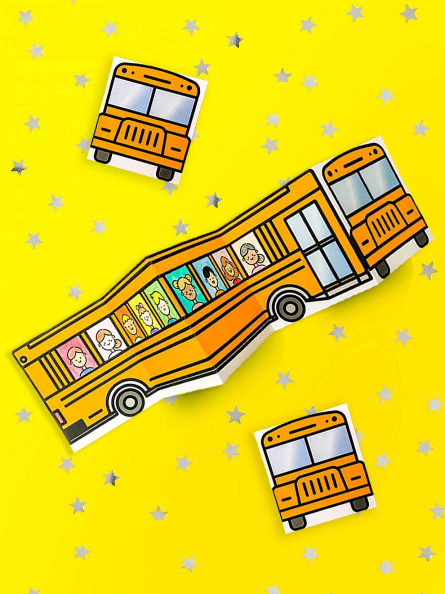Create a cute school-themed keepsake with this school bus of friends free printable!