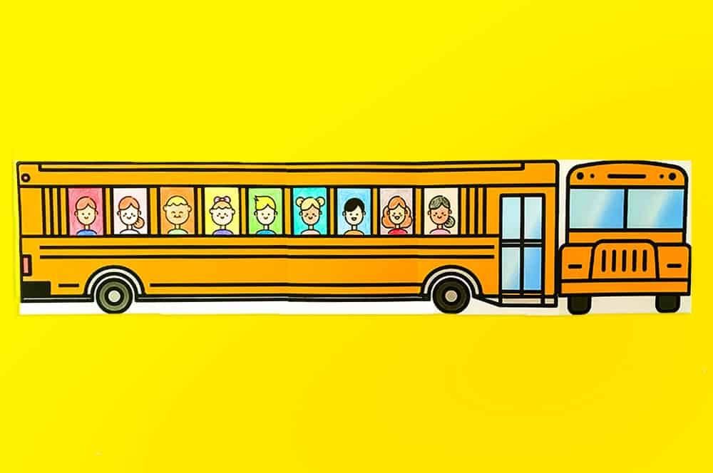 Create a cute school-themed keepsake with this school bus of friends free printable!