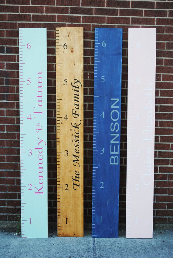 Wooden Measuring Stick Growth Chart