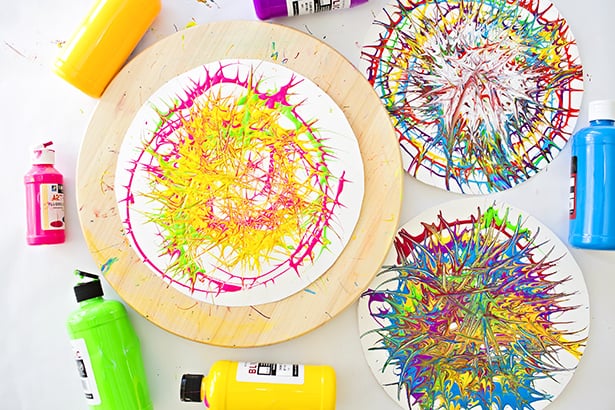 LAZY SUSAN SKEWER SPIN ART WITH KIDS