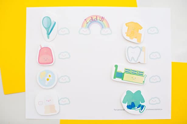 This preschool morning routine chart comes with all the free printables you'll need to make mornings with your kiddos go smoothly. 