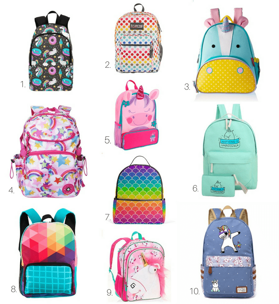 Kids Rainbow Unicorn Backpack