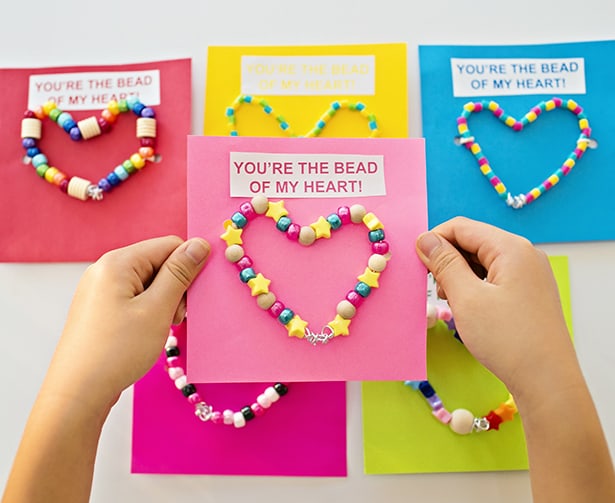 Bead Heart Wands - Valentine's Day Craft - No Time For Flash Cards