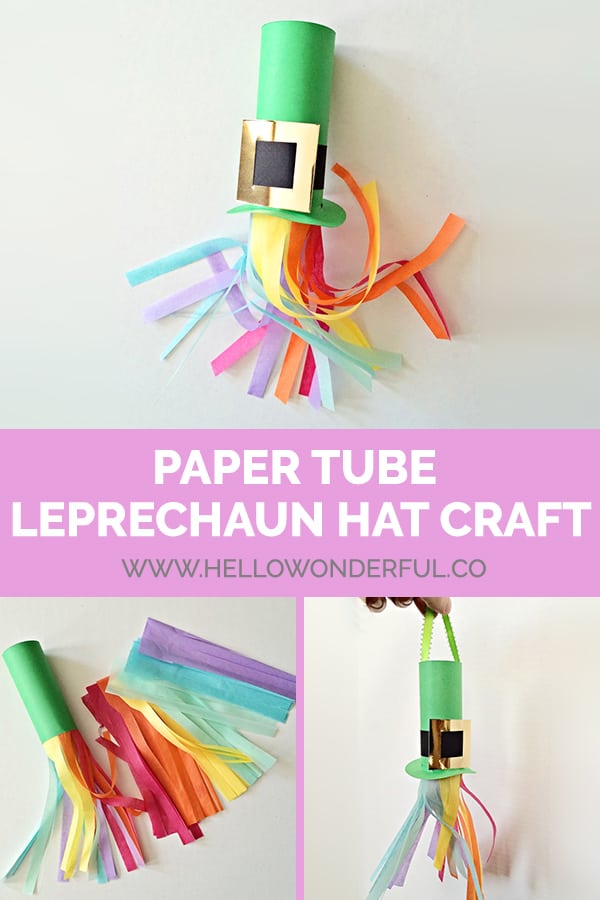 Make a cute Paper Tube Leprechaun Hat Craft for St. Patrick's Day! 