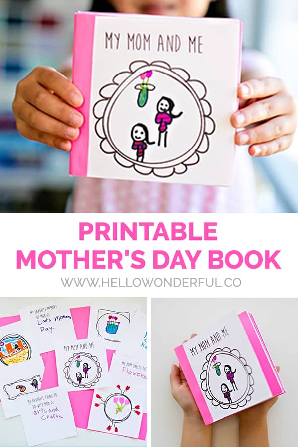 Free printable mothers day book craft for kids