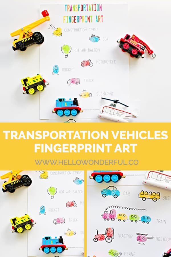 Create this fun and easy transportation vehicle art with your fingertips. 