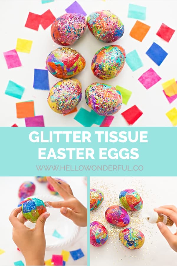Glitter Tissue Easter Eggs
