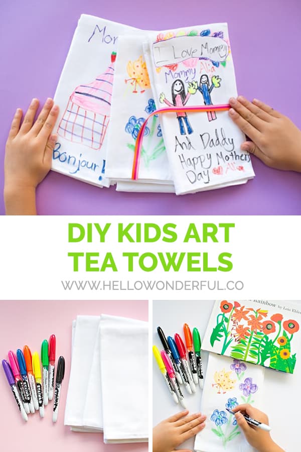 DIY Kids Art Tea Towels