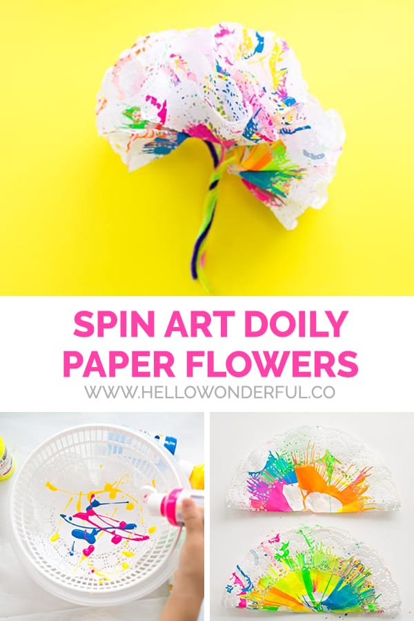 Spin Art Doily Flowers