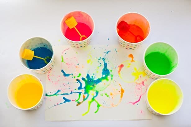 Bubble Painting With Kids