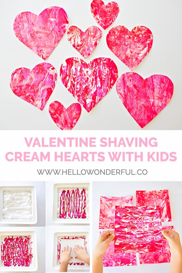 Valentine Shaving Cream Heart Art with Kids