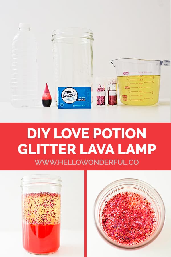 DIY Love Potion Lava Glitter Lamp 