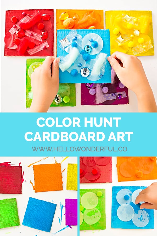 DIY Color Hunt Cardboard Art Activity for Kids