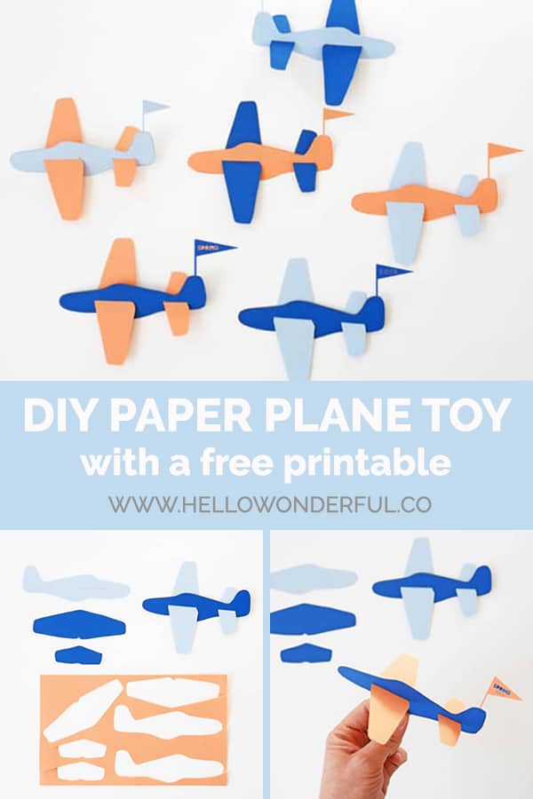 A simple DIY paper plane toy (free printable template included). 