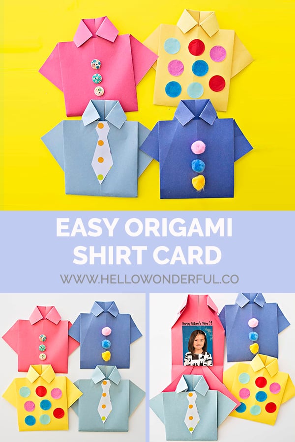 Make an easy origami shirt card.