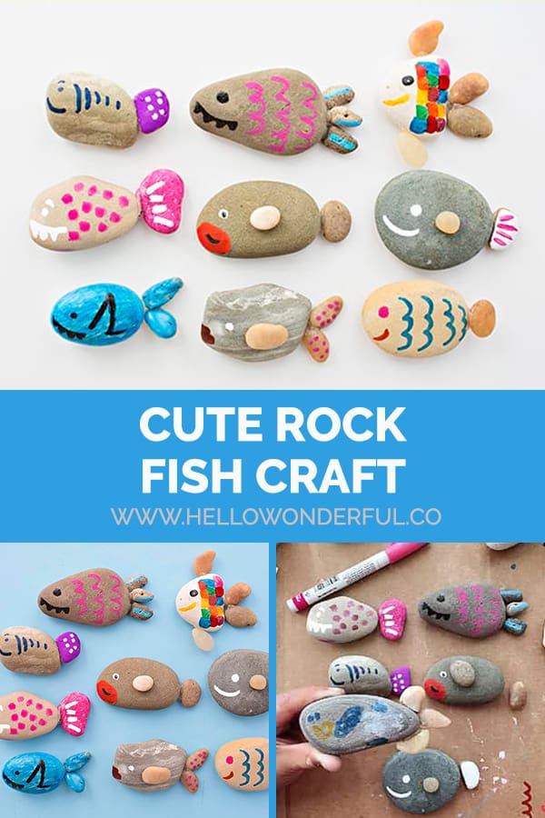 Make a cute rock fish craft!