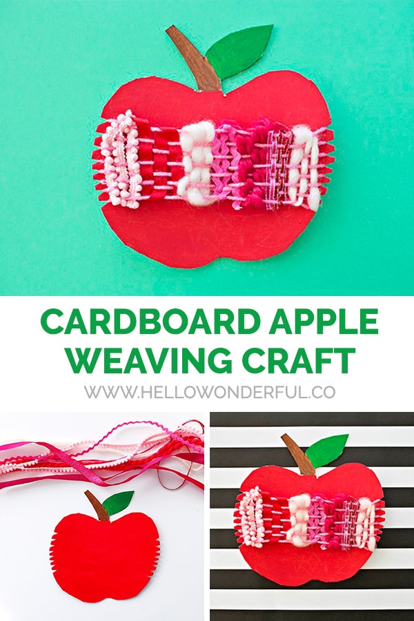 This cardboard apple weaving craft is a cute fall activity and great fine motor skill practice!