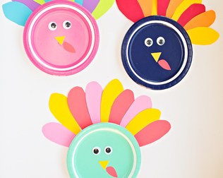 COLORFUL TURKEY PAPER PLATE CRAFT