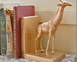 DIY GILDED ANIMAL BOOKENDS
