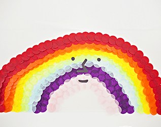 MAKE A GIANT STICKY WALL CONFETTI RAINBOW