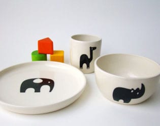 Ceramic kids plates on sale