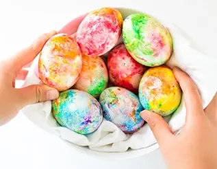 RAINBOW SHAVING CREAM MARBLED EASTER EGGS