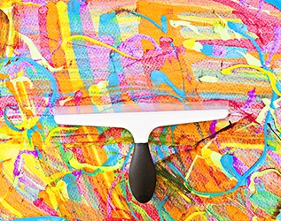 RAINBOW SQUEEGEE PAINTING PROCESS ART FOR KIDS