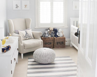 white and wood nursery