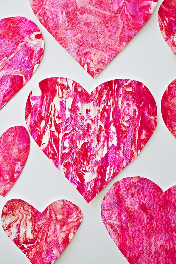 VALENTINE SHAVING CREAM HEART ART WITH KIDS