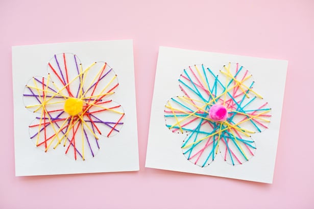 STRING ART FLOWER CARDS