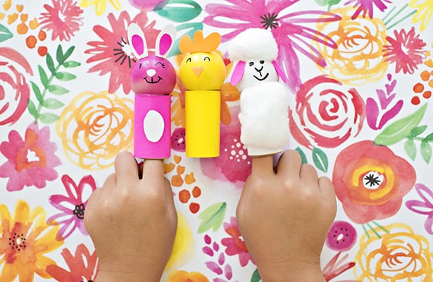 EASTER CHICK BUNNY AND SHEEP FINGER PUPPETS