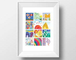 SHOW OFF YOUR KIDS’ ART WITH MODERN PRINT COLLAGES FROM ITSY ART