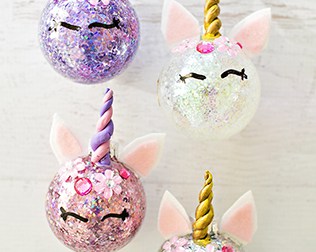 DIY GLITTER UNICORN ORNAMENTS