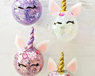 DIY GLITTER UNICORN ORNAMENTS