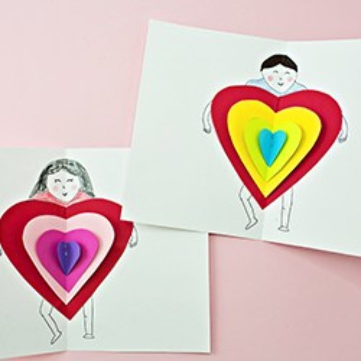 diy paper heart card
