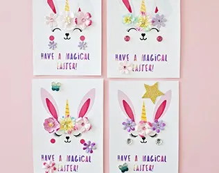 BUNNY UNICORN EASTER CARDS